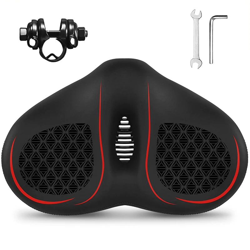 Bucklos Noseless Bicycle Saddle – Wide Ergonomic MTB/Road Bike Seat