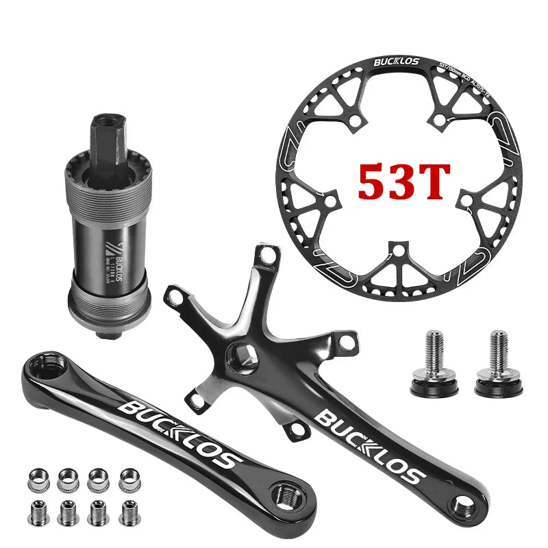 Bucklos 130BCD Folding Bicycle Crankset 170mm – 45T/47T/53T/56T/58T for BMX & Road Bike
