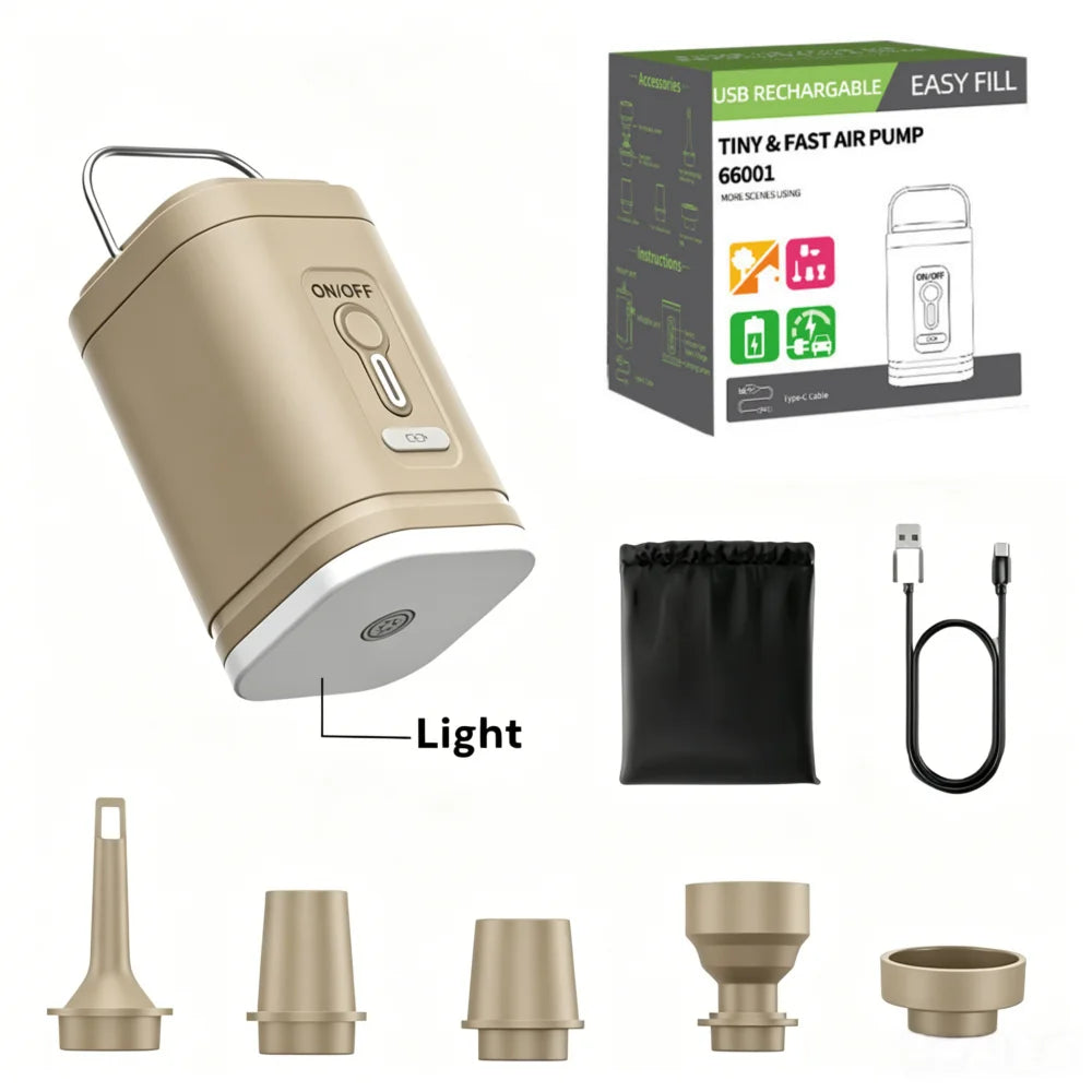 Mini Portable Wireless Air Pump — 1200mAh USB Rechargeable Inflator