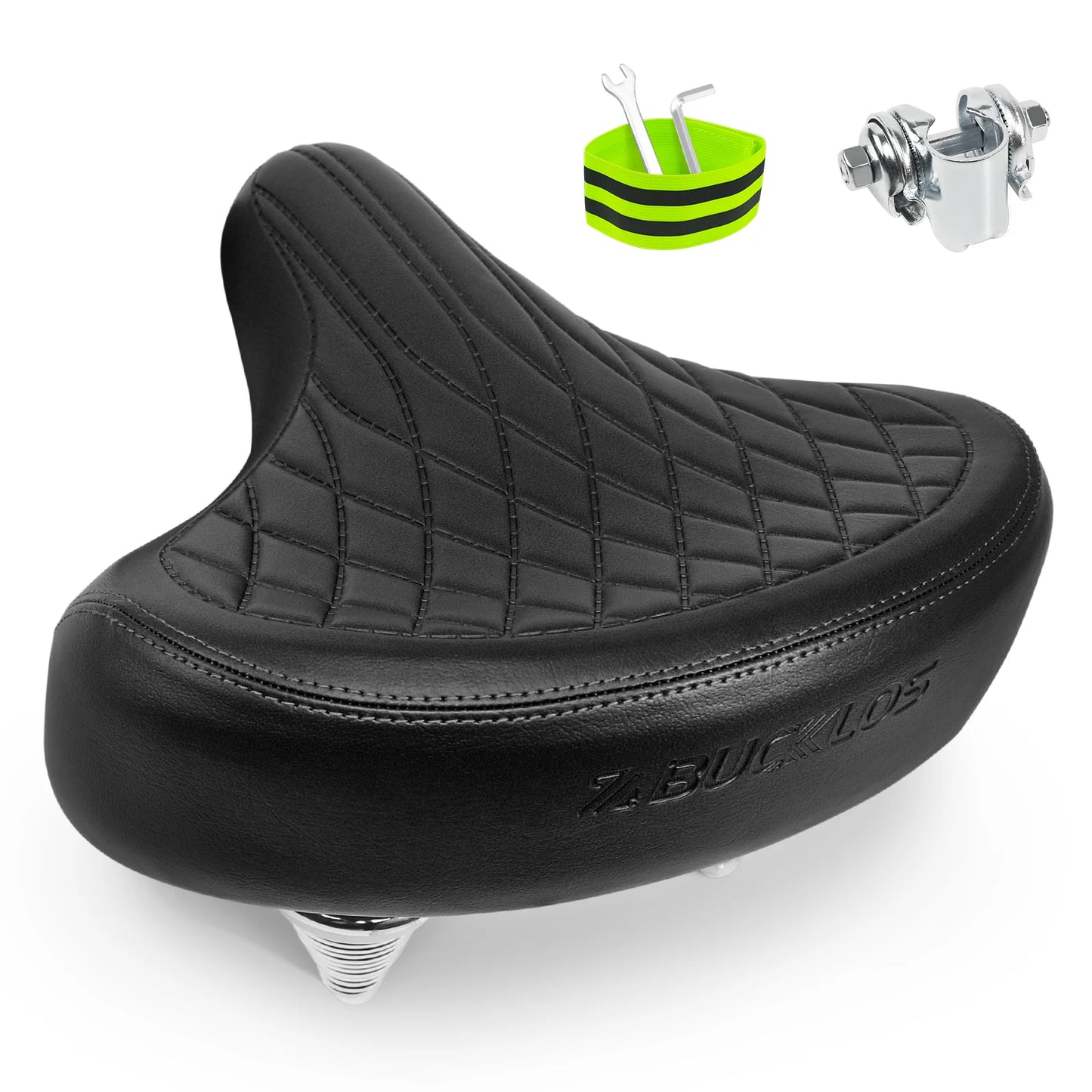 Bucklos Oversized Ergonomic Bicycle Saddle – Wide Thicken Shock-Absorption MTB/Road Seat