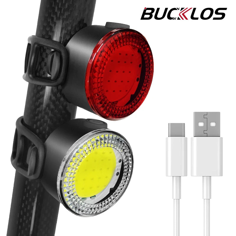 BUCKLOS 500lm USB Bike Light Set with Taillight