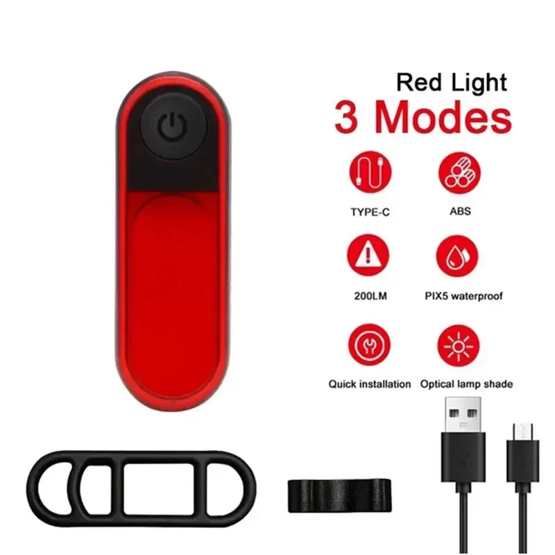 BUCKLOS 500lm USB Bike Light Set with Taillight