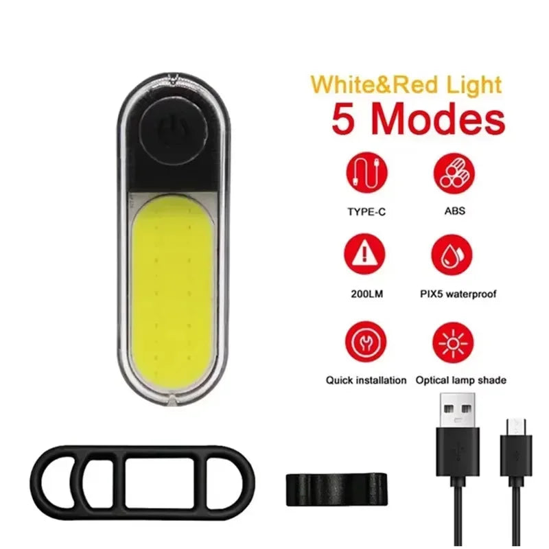 BUCKLOS 500lm USB Bike Light Set with Taillight