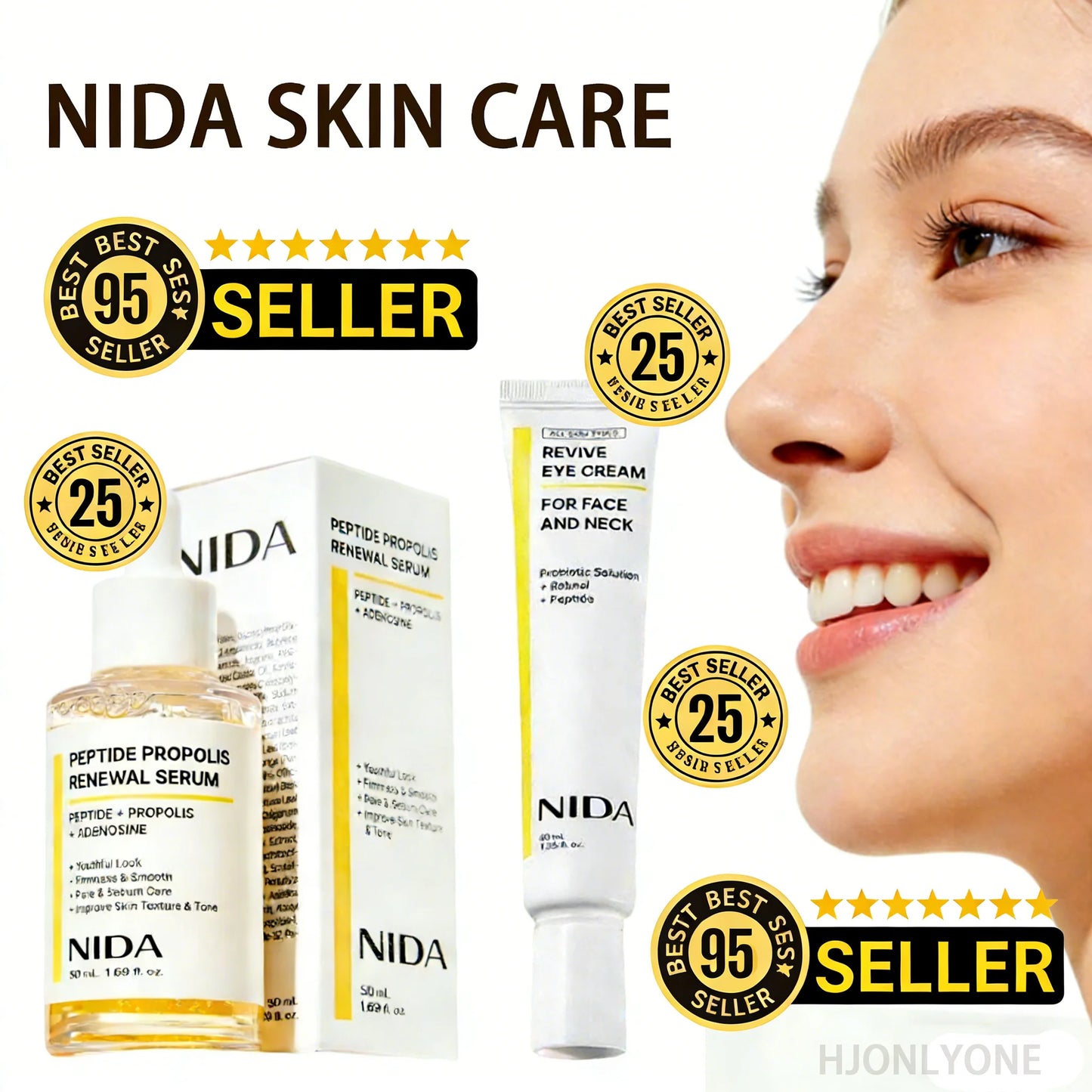 NIDA Peptide & Retinol Serum + Eye Cream Skincare Set