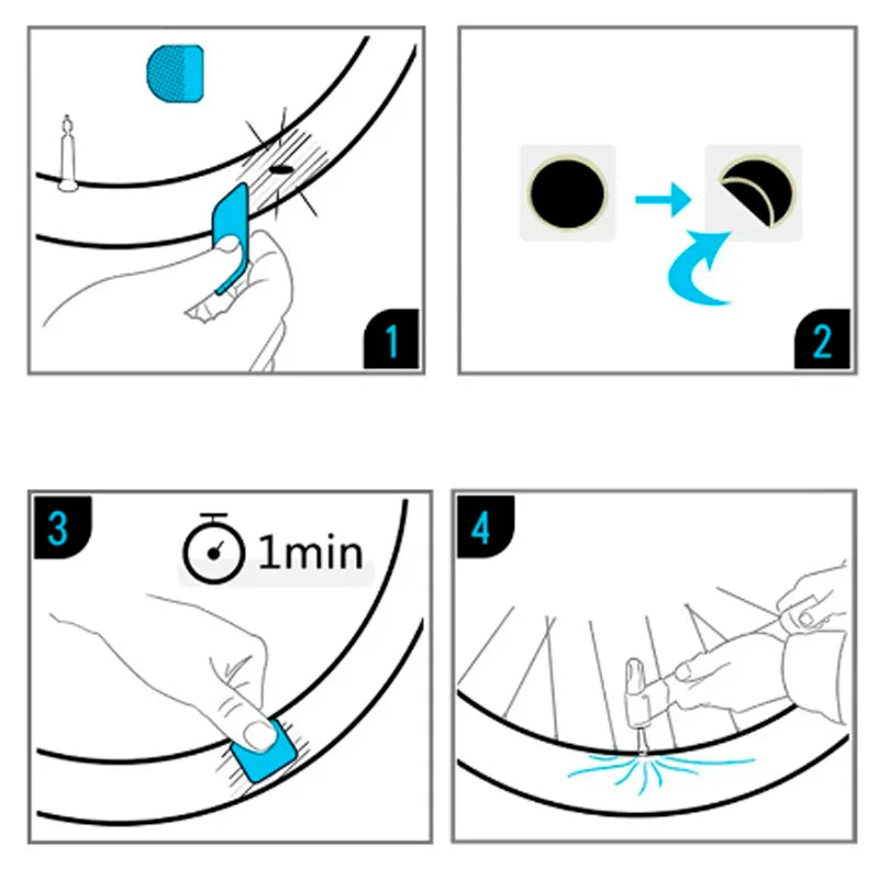 Glue-Free Bike Tyre Repair Patch Kit