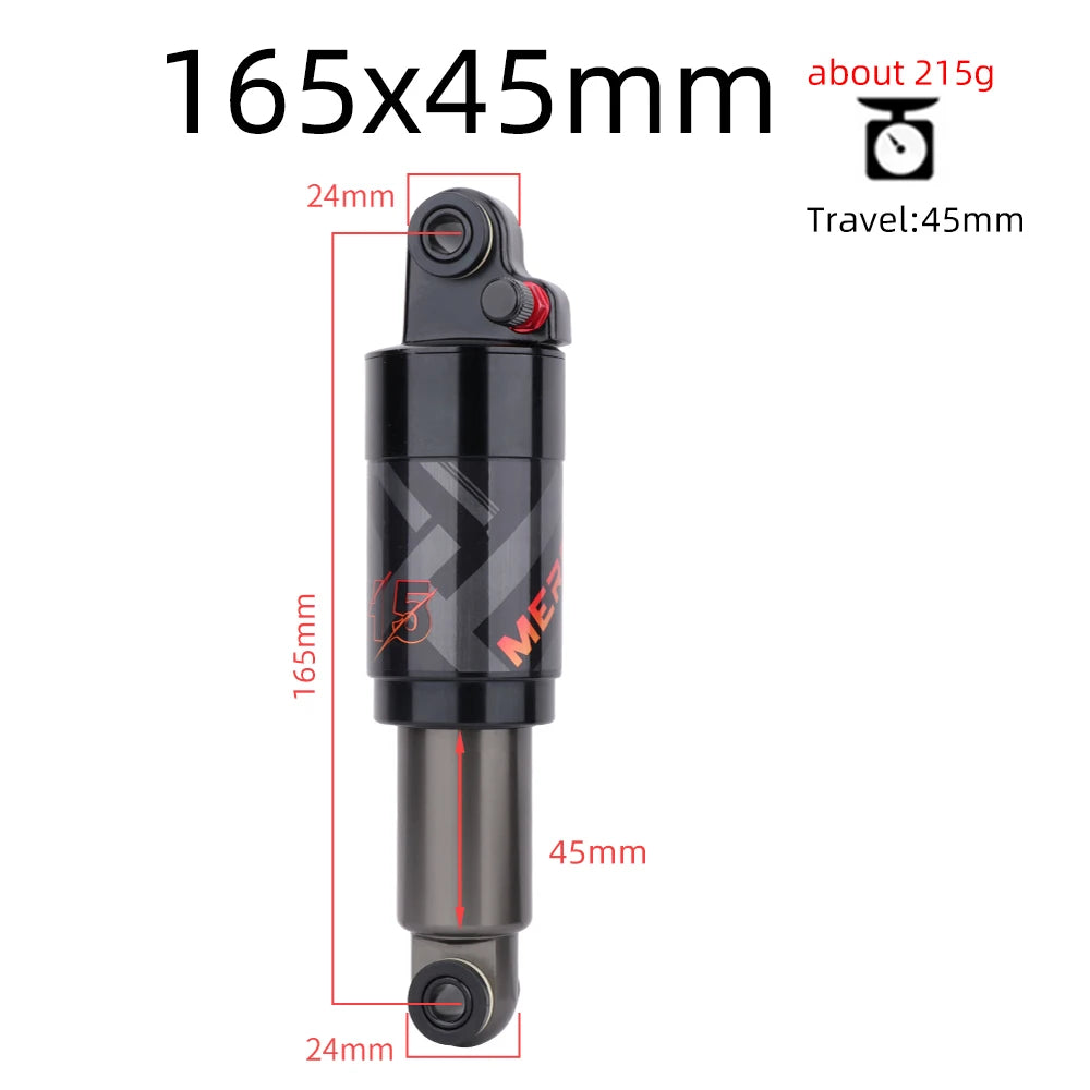 MEROCA MTB Rear Air Shock Absorber — 125mm to 200mm Adjustable
