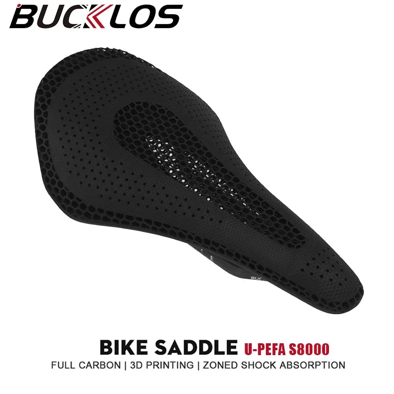 Bucklos 3D Carbon Ultralight Bike Saddle – 143mm Full Carbon Road & MTB Seat