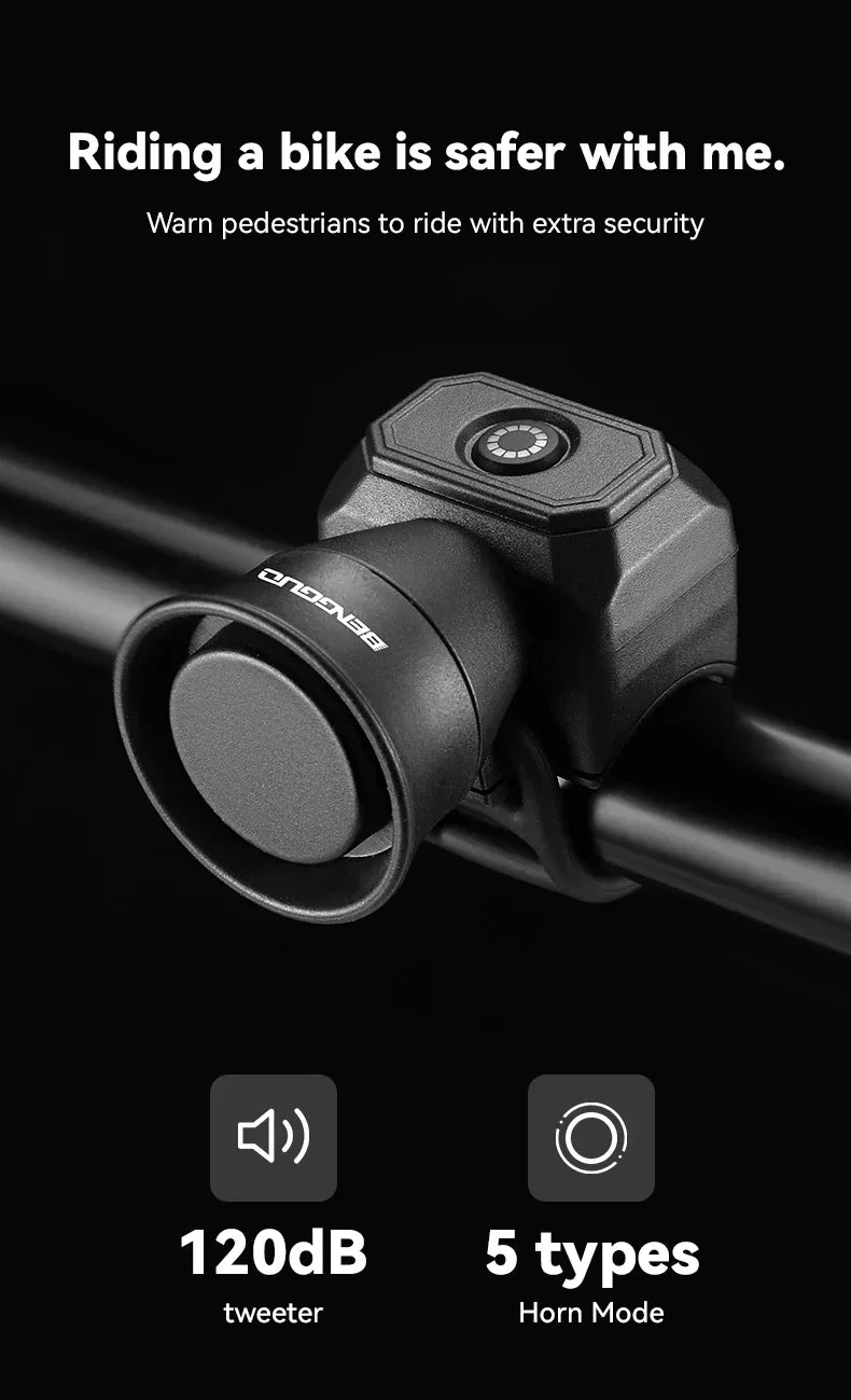 USB Rechargeable Waterproof Bike Bell & Horn