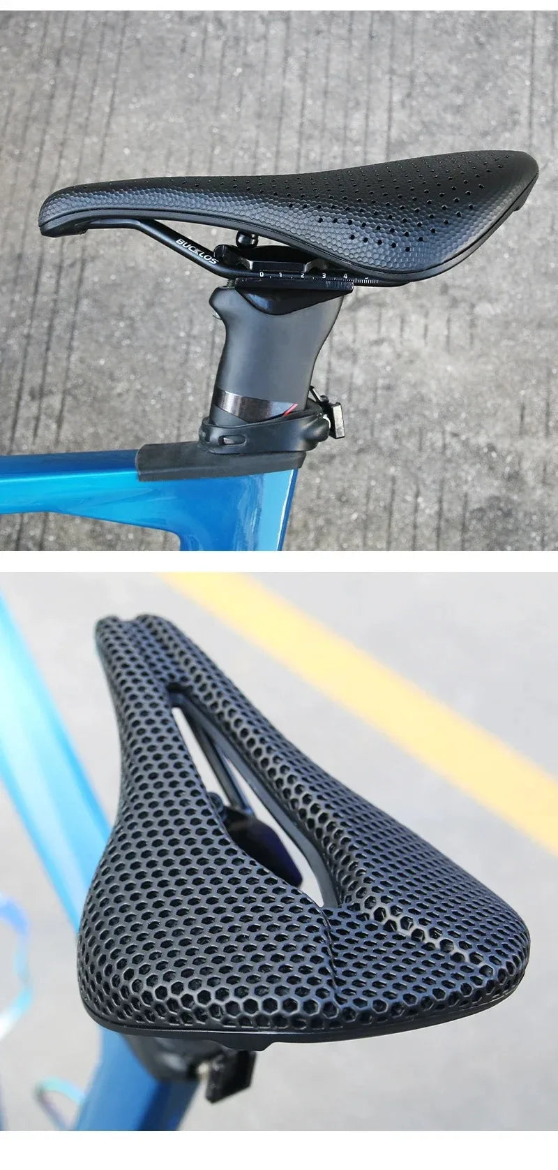 Bucklos Carbon 3D Printed Bicycle Saddle – 143mm/155mm Road & Mountain Bike