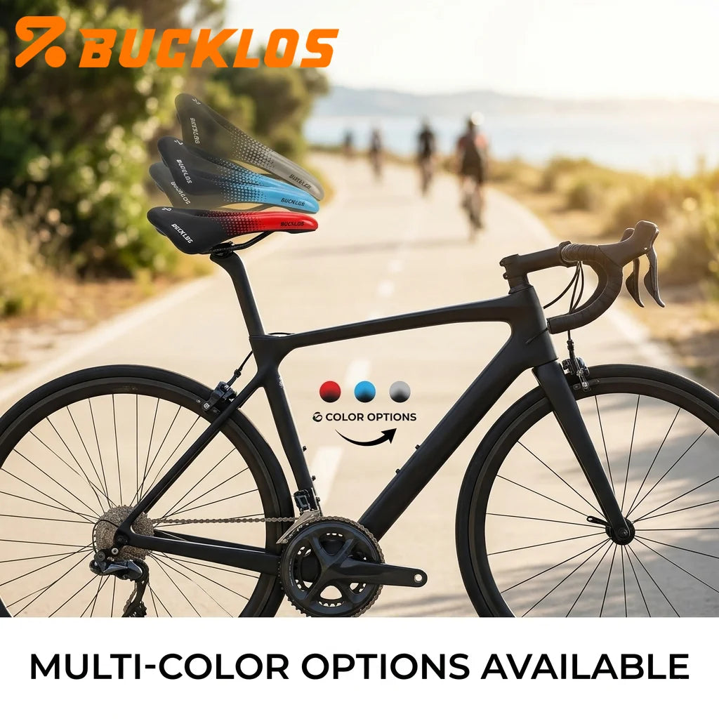 Bucklos Mountain & Road Bike Saddle – 24.5×14.5mm Hollow Comfort Cycling Cushion