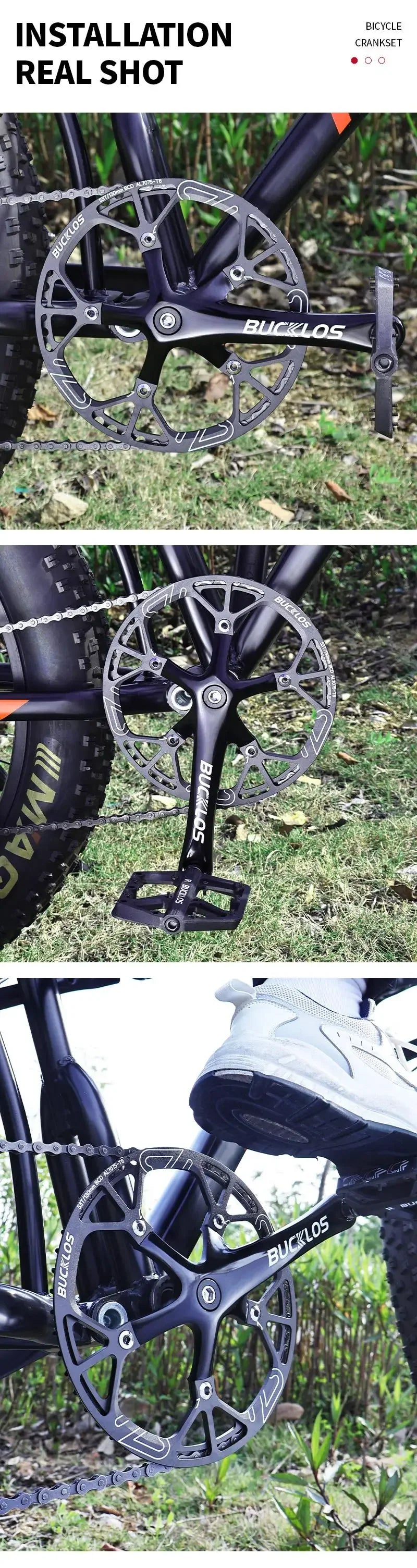 Bucklos 130BCD Folding Bicycle Crankset 170mm – 45T/47T/53T/56T/58T for BMX & Road Bike