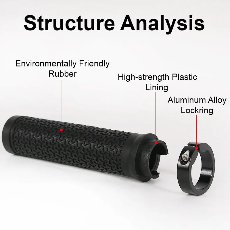 BUCKLOS Lock-On MTB Handlebar Grips — Anti-Slip Rubber