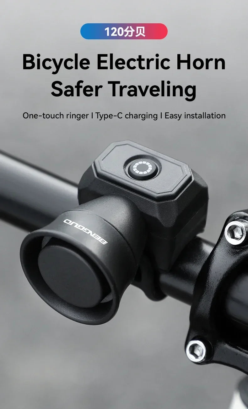 USB Rechargeable Waterproof Bike Bell & Horn