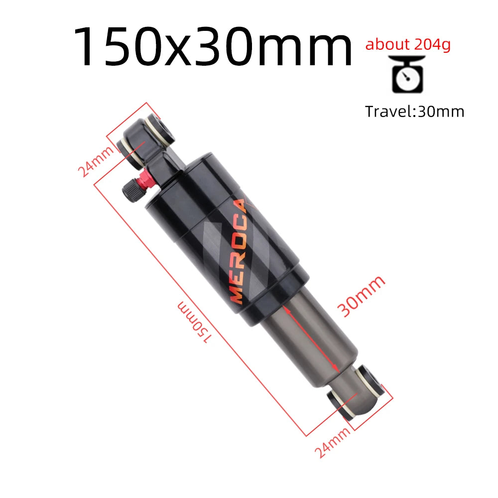 MEROCA MTB Rear Air Shock Absorber — 125mm to 200mm Adjustable