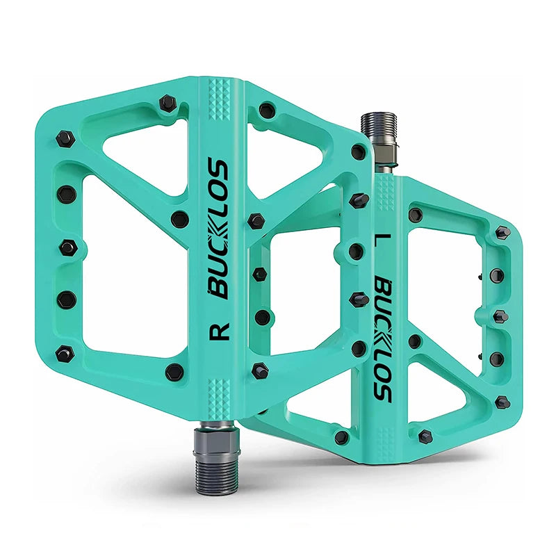 Bucklos MTB Flat Pedals – Sealed Bearing Lightweight Nylon 9/16" Road & Mountain Bike