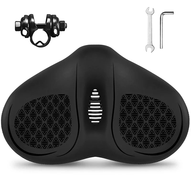 Bucklos Noseless Bicycle Saddle – Wide Ergonomic MTB/Road Bike Seat