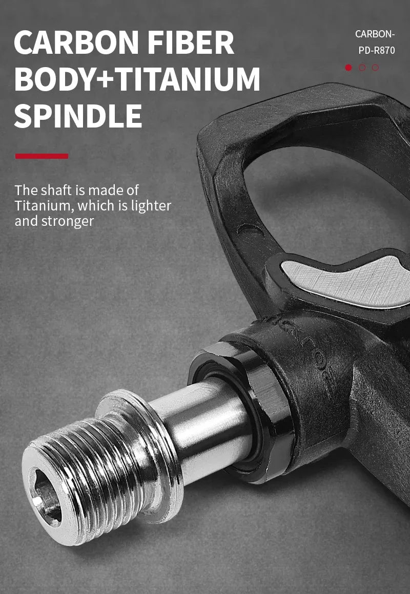 Bucklos Clipless Road Bike Pedals – Look KEO Compatible Carbon Nylon Titanium Spindle