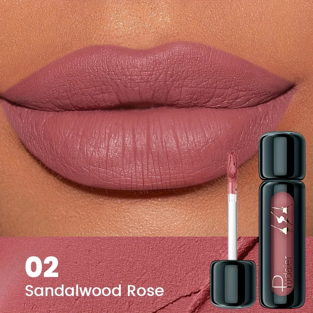 Matte Velvet Lip Gloss – Highly Saturated Long-Lasting Liquid Lip Mud, All Skin Tones
