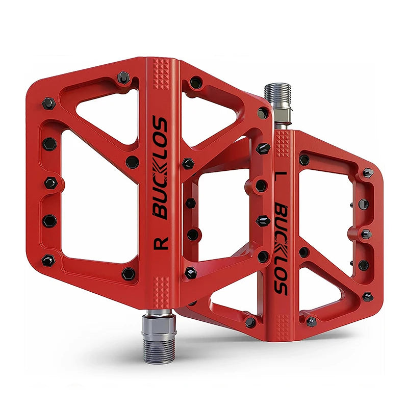 Bucklos MTB Flat Pedals – Sealed Bearing Lightweight Nylon 9/16" Road & Mountain Bike