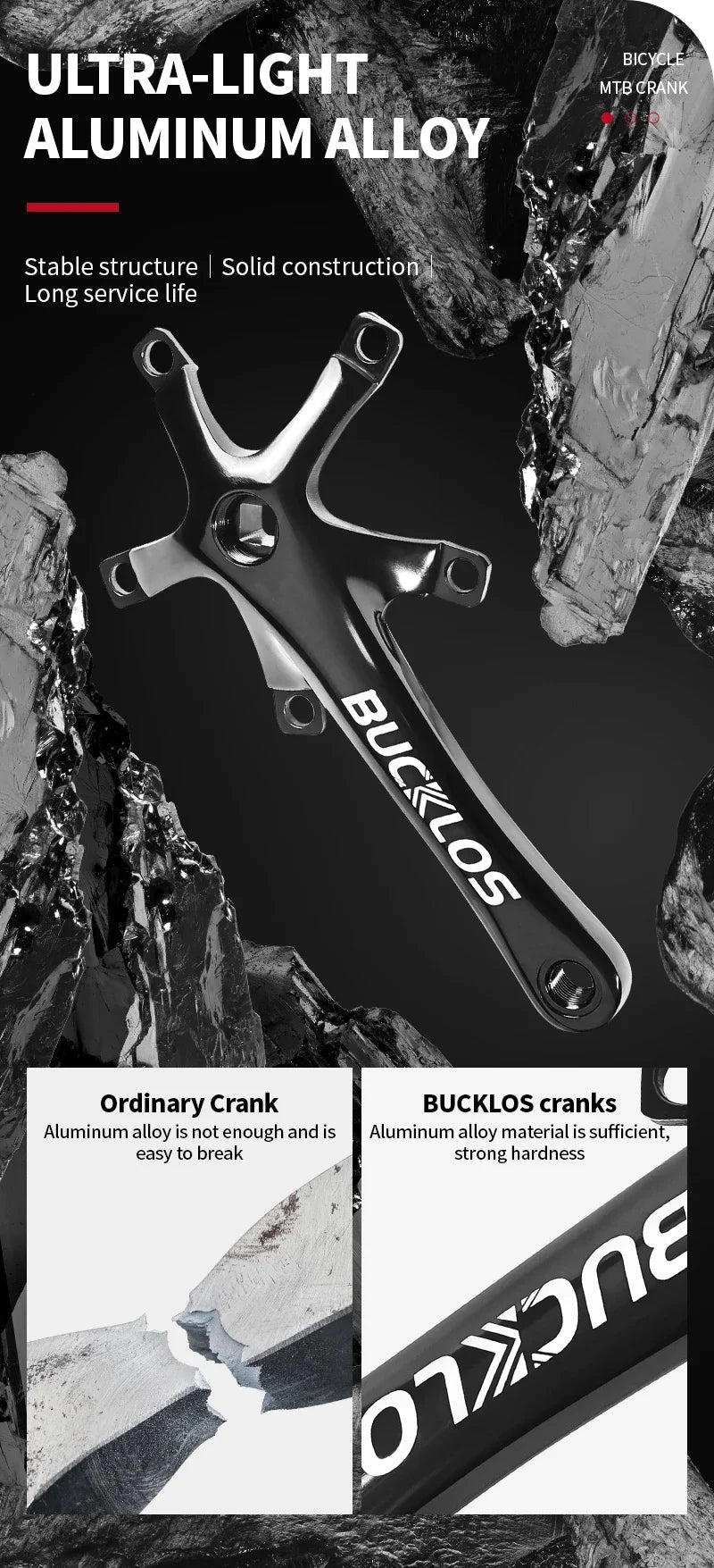 Bucklos 130BCD Folding Bicycle Crankset 170mm – 45T/47T/53T/56T/58T for BMX & Road Bike
