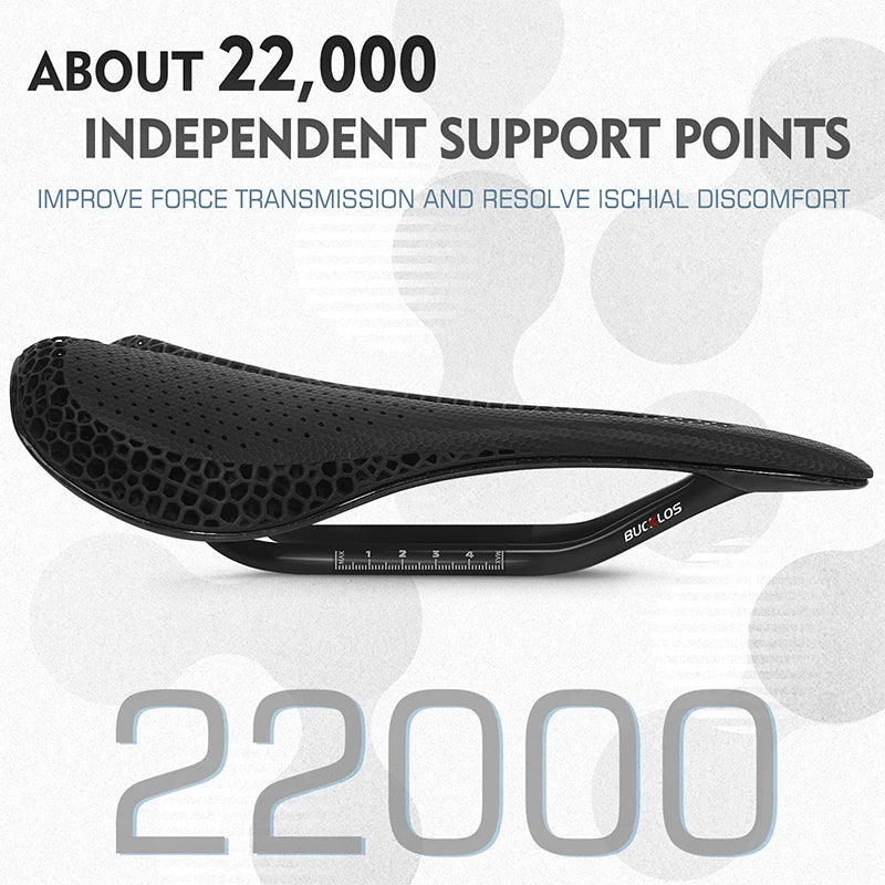 Bucklos 3D Carbon Ultralight Bike Saddle – 143mm Full Carbon Road & MTB Seat