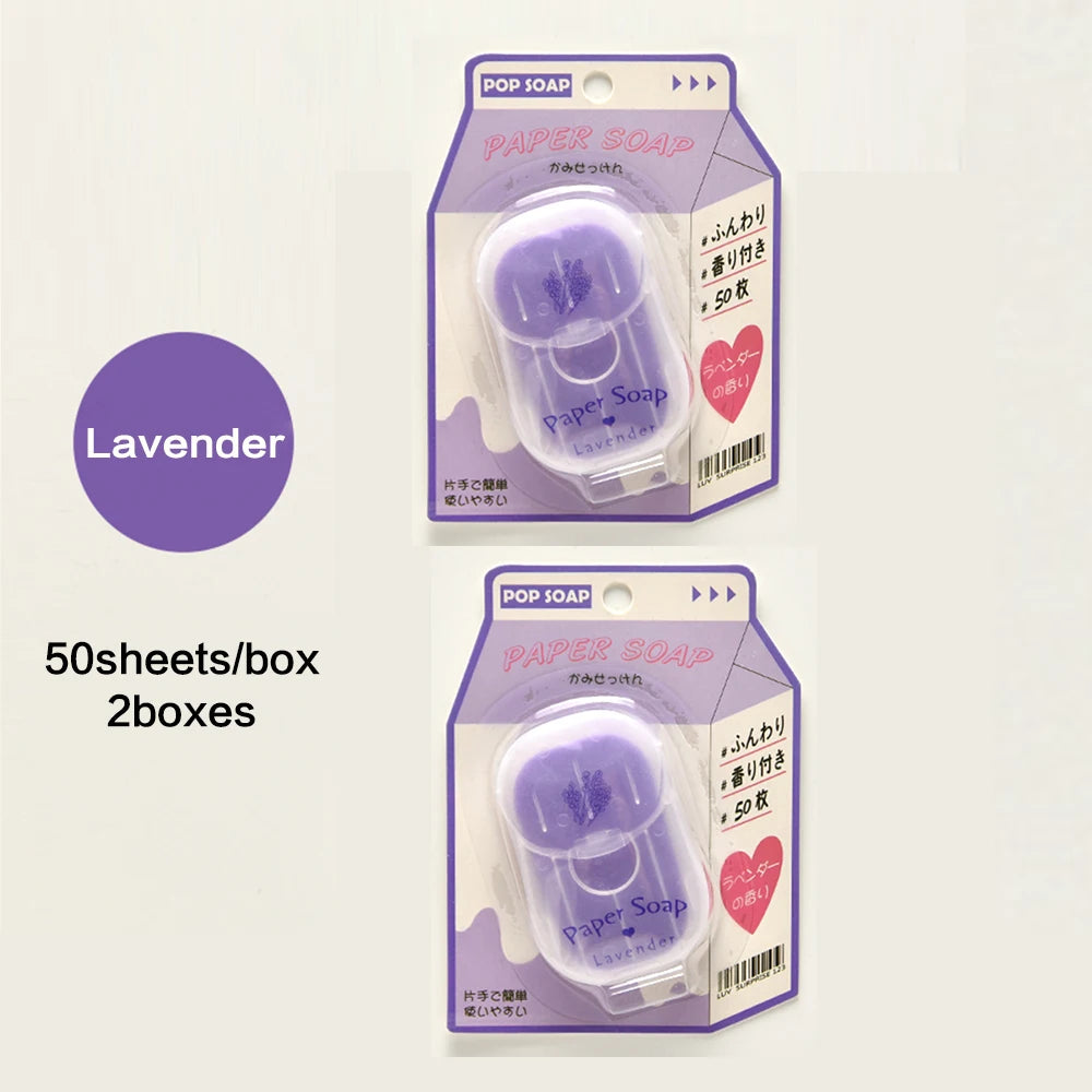 Two boxes of Pop Soap with lavender scent on a white background