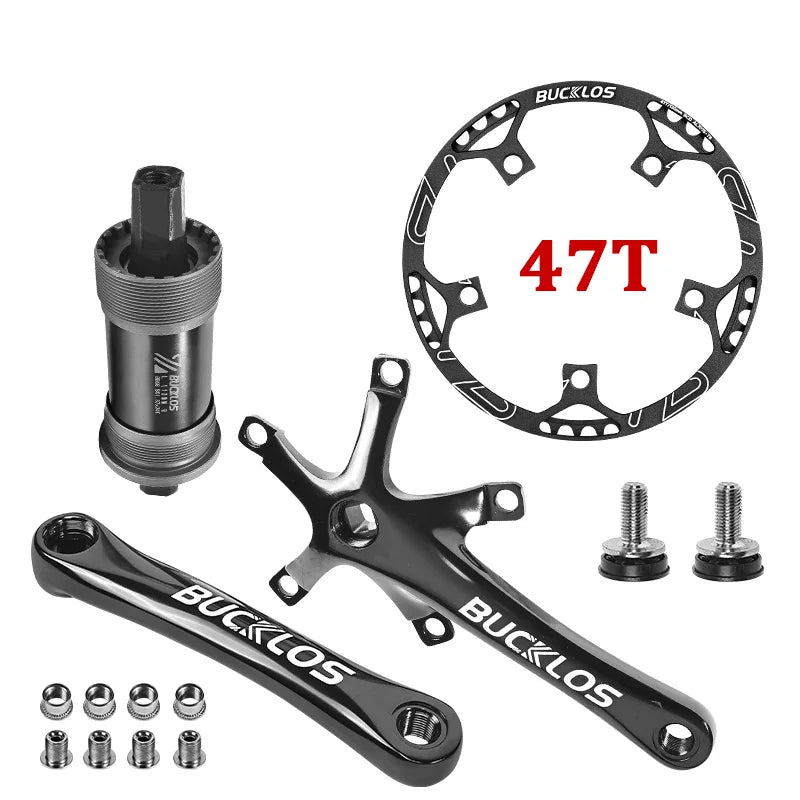 Bucklos 130BCD Folding Bicycle Crankset 170mm – 45T/47T/53T/56T/58T for BMX & Road Bike