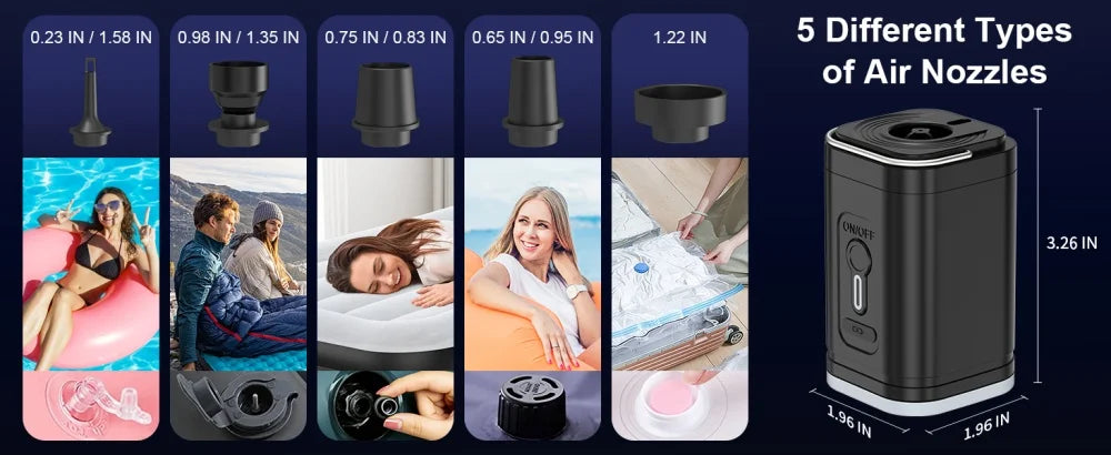 Mini Portable Wireless Air Pump — 1200mAh USB Rechargeable Inflator