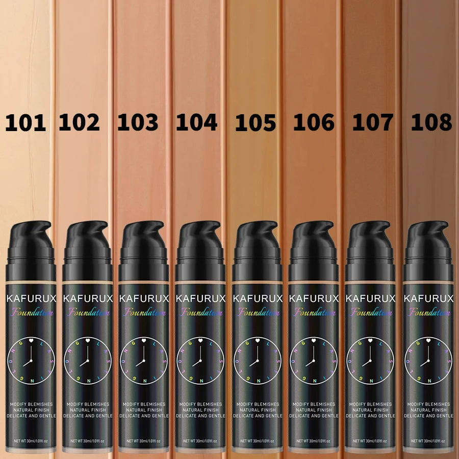 8-Shade Waterproof Liquid Foundation — Full Coverage