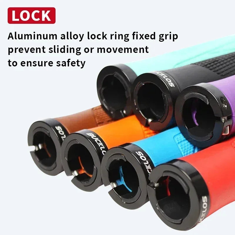 Bucklos MTB Ergonomic Handlebar Grips – Lock-On Soft Rubber, 22.2mm