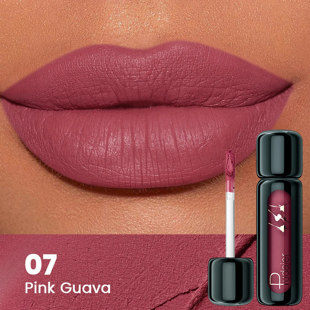 Matte Velvet Lip Gloss – Highly Saturated Long-Lasting Liquid Lip Mud, All Skin Tones