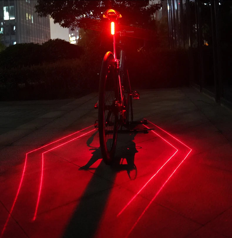 Bike Laser Taillight with Auto Brake Sensing — Waterproof LED Rear Light
