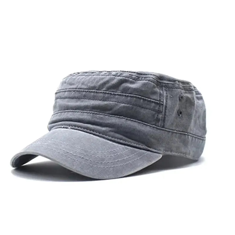 Gray flat cap on a white background