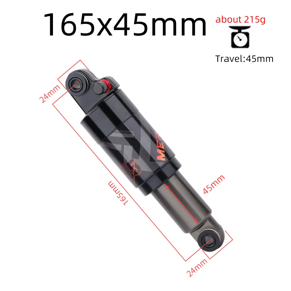 MEROCA MTB Rear Air Shock Absorber — 125mm to 200mm Adjustable