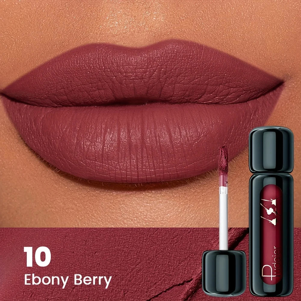 Matte Velvet Lip Gloss – Highly Saturated Long-Lasting Liquid Lip Mud, All Skin Tones