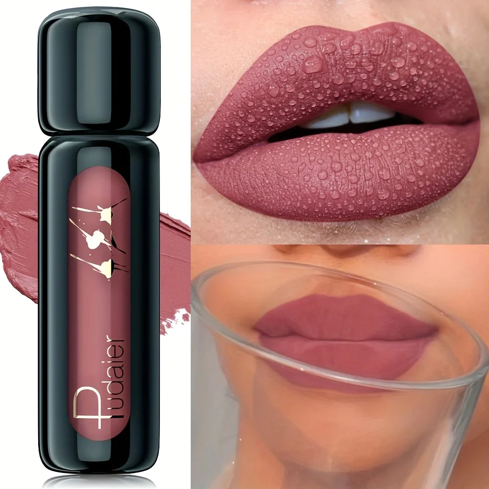 Matte Velvet Lip Gloss – Highly Saturated Long-Lasting Liquid Lip Mud, All Skin Tones