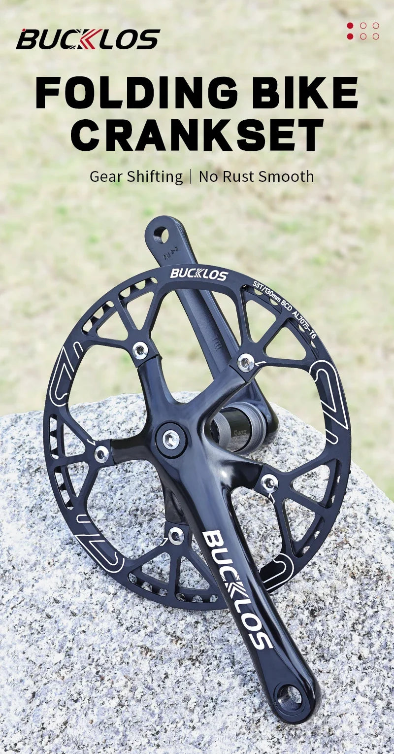 Bucklos 130BCD Folding Bicycle Crankset 170mm – 45T/47T/53T/56T/58T for BMX & Road Bike