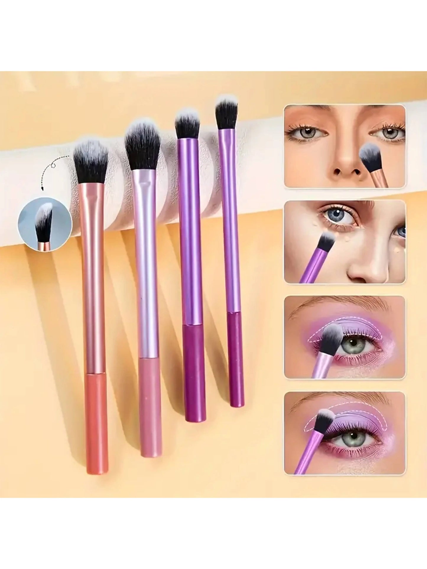 8-Piece Soft Synthetic Makeup Brush Kit