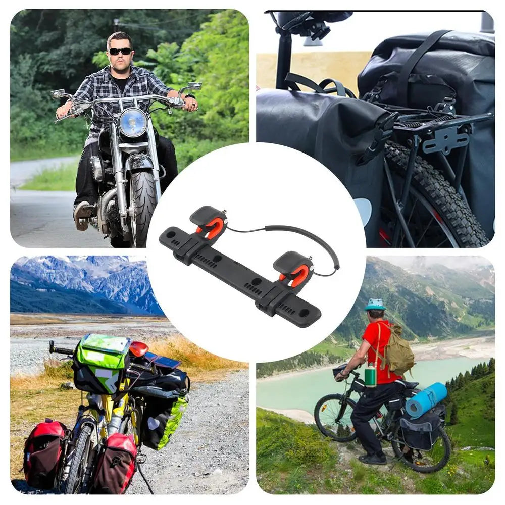 Bike Bag Buckle – Adjustable Saddle Rack Clip for Bicycle & Motorcycle Pannier Rack