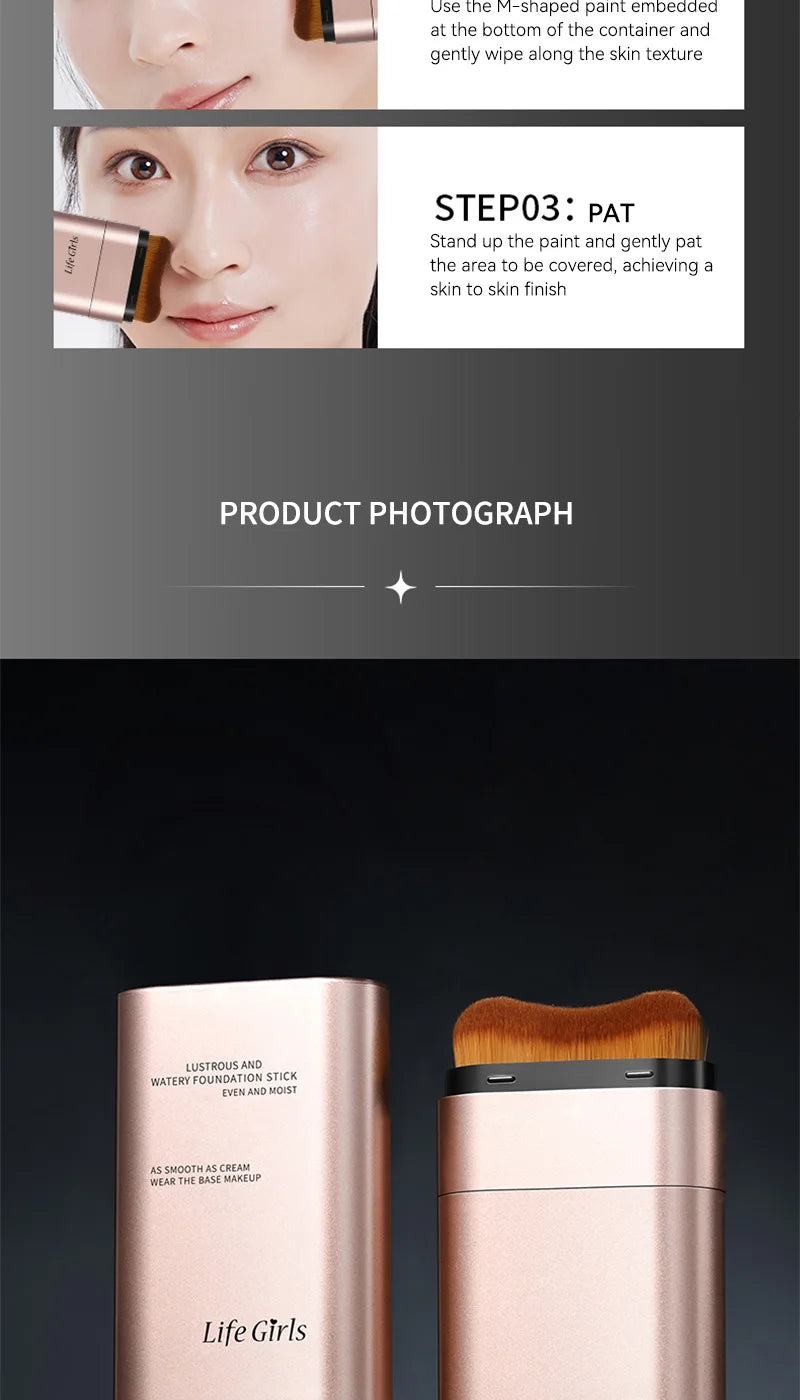 Hydrating Rotary Foundation Stick with Built-In Brush