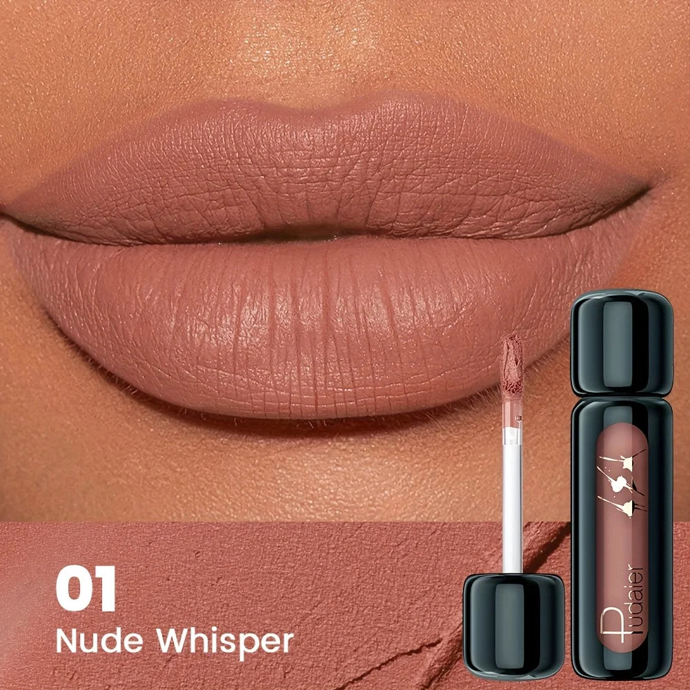 Matte Velvet Lip Gloss – Highly Saturated Long-Lasting Liquid Lip Mud, All Skin Tones