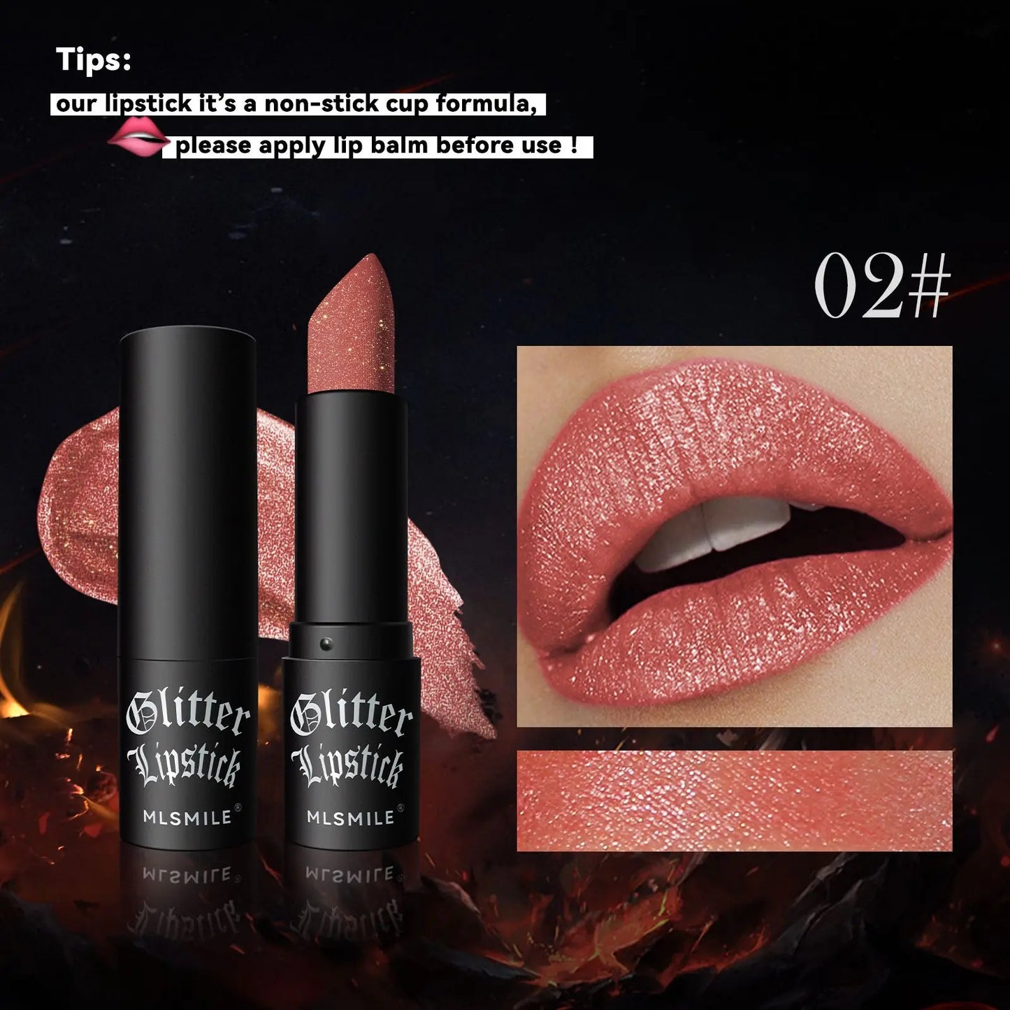 7-Colour Glitter Metallic Lipstick – Waterproof Long-Lasting Diamond Pearlescent Lip Colour