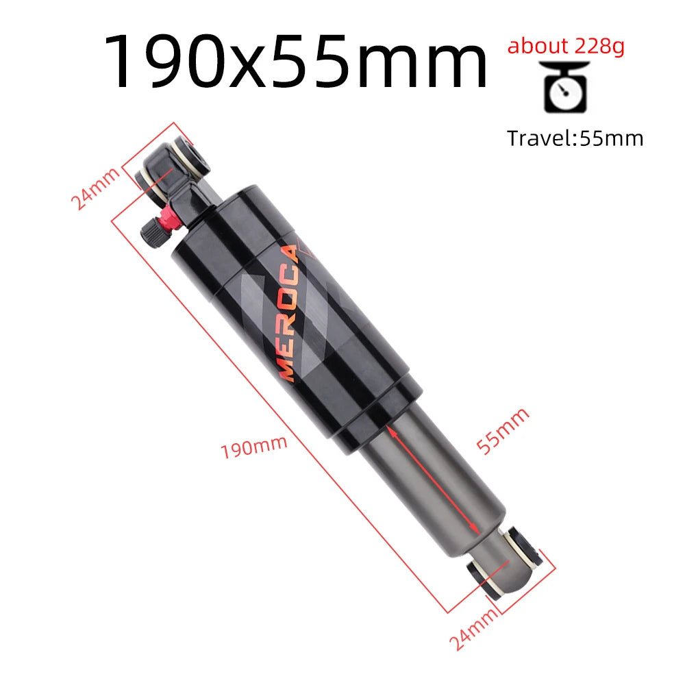 MEROCA MTB Rear Air Shock Absorber — 125mm to 200mm Adjustable