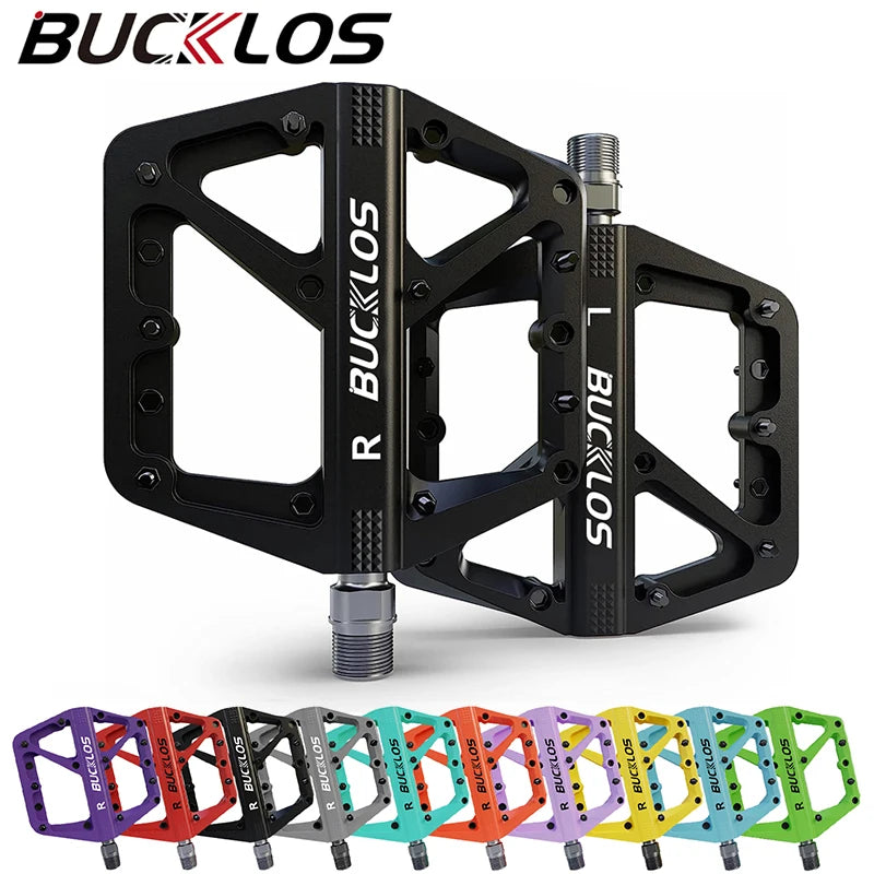 Bucklos MTB Flat Pedals – Sealed Bearing Lightweight Nylon 9/16" Road & Mountain Bike
