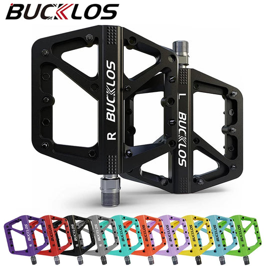 Bucklos MTB Flat Pedals – Sealed Bearing Lightweight Nylon 9/16" Road & Mountain Bike