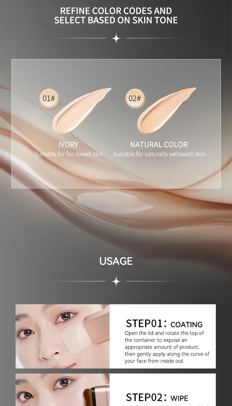Hydrating Rotary Foundation Stick with Built-In Brush