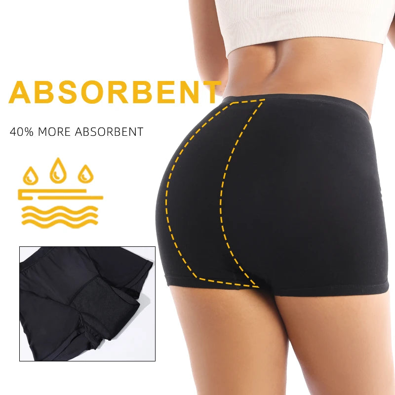 Black absorbent product with text highlighting absorbency on a white background