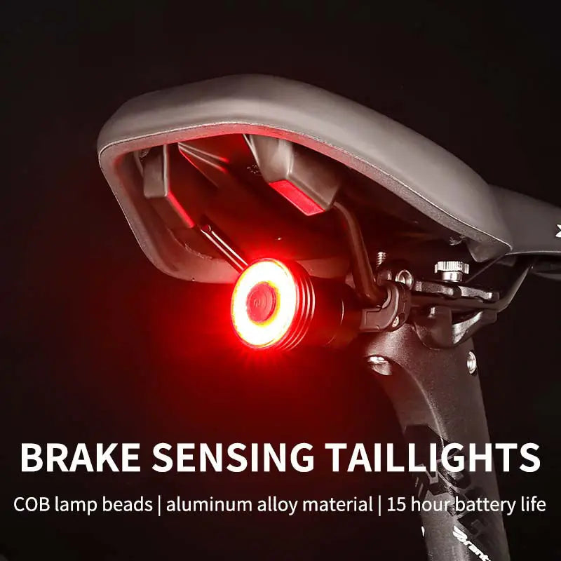 Smart Auto Brake Sensing Bike Tail Light — USB Rechargeable Waterproof LED