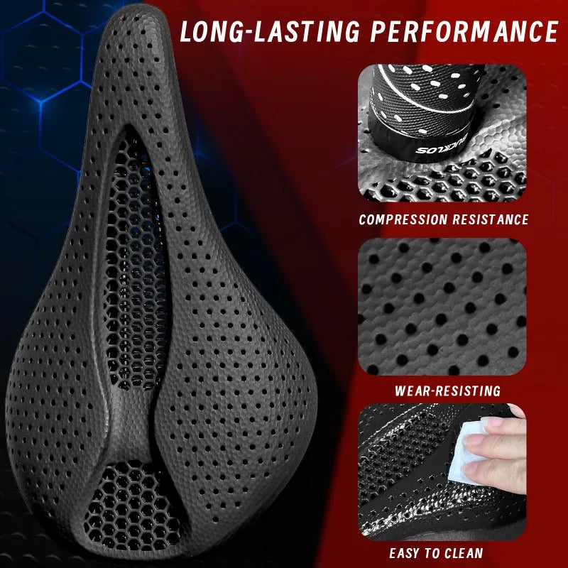 Bucklos Carbon 3D Printed Bicycle Saddle – 143mm/155mm Road & Mountain Bike