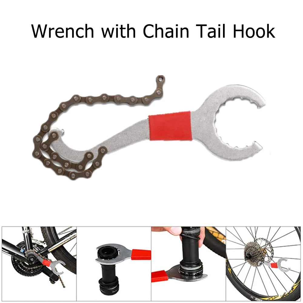 Bicycle Repair Tool Kit — Flywheel Remover, Chain Breaker & Crank Puller Set
